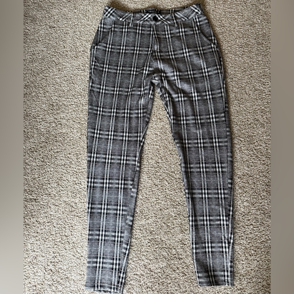 YoungLA Black and Gray Plaid Pants